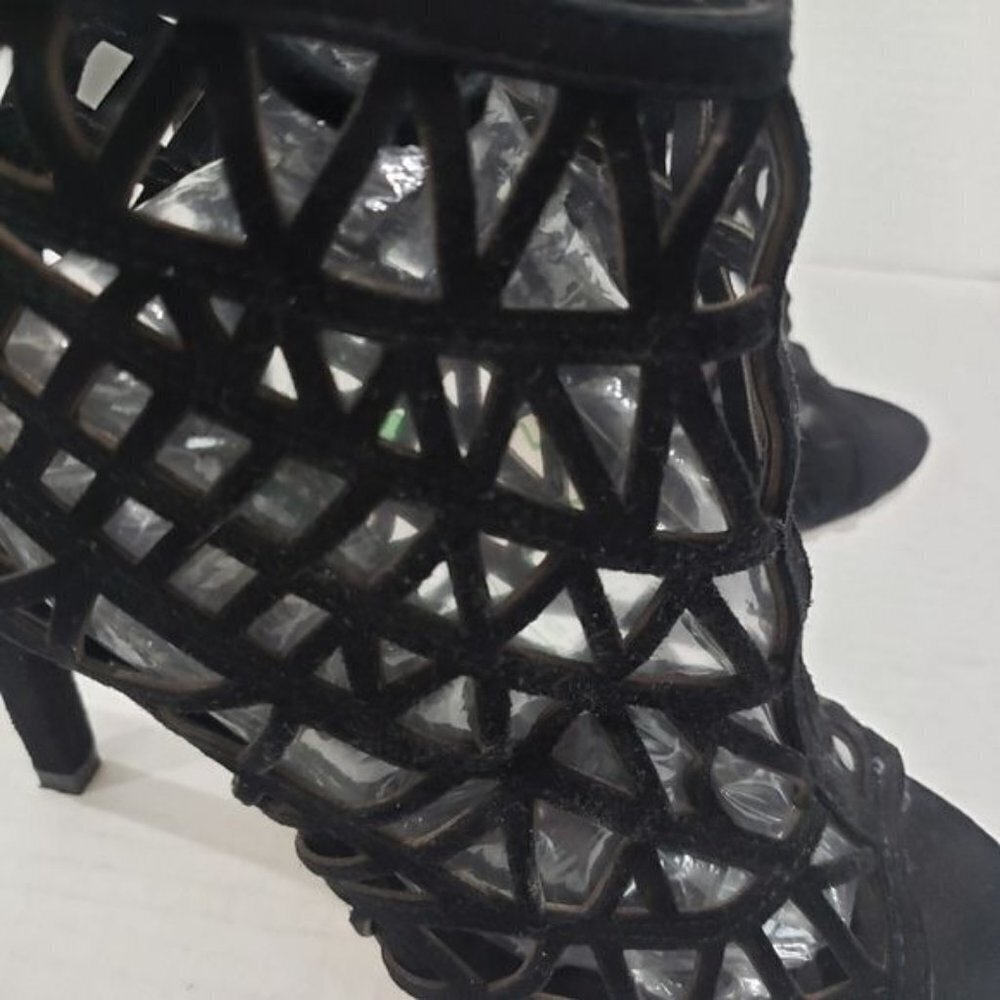 Zara Basic Collection Laser Cut Heeled Sandals Si… - image 3